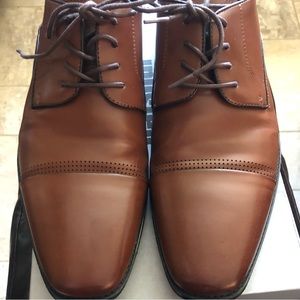 Unlisted by Kenneth Cole Mens Lesson Plan Leather Brown Dress Shoes Size 11
